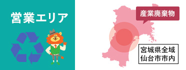 営業エリア 宮城県全域仙台市内